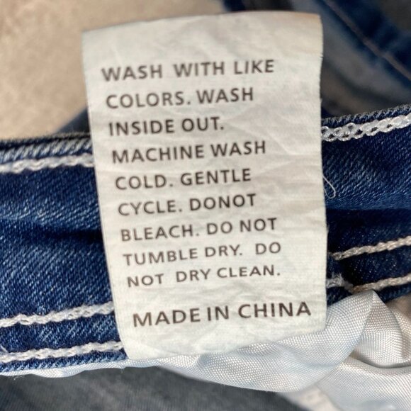 Temu Women's Jeans Large 30x28 Flare Leg Mid Rise Baggy Embroidered Retro - Picture 9 of 13